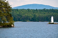 Mountain Over Lake Sunapee with Loon Island Light